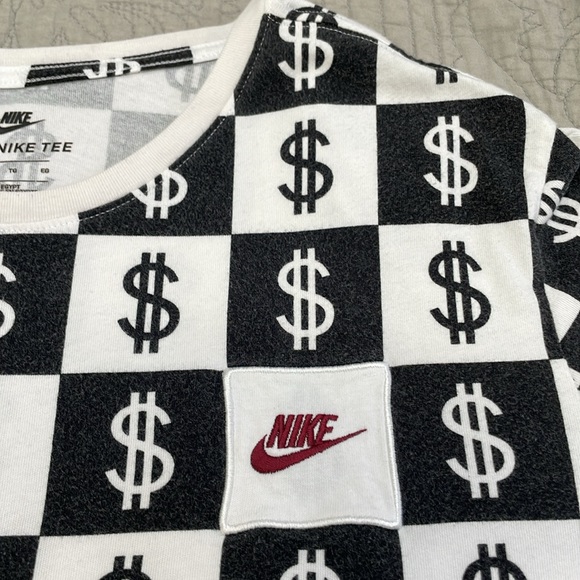 Unisex Y2K The Nike Tee Long Sleeve $ Pattern Size Tag XL - Picture 3 of 9